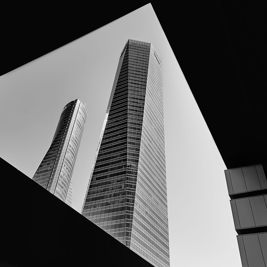 Vista cenital de las torres del área de negocio de Madrid.