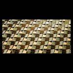 Pared de cubos dorados que reflejan la luz