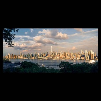 Panorámica del skyline de manhattan en un tardecer