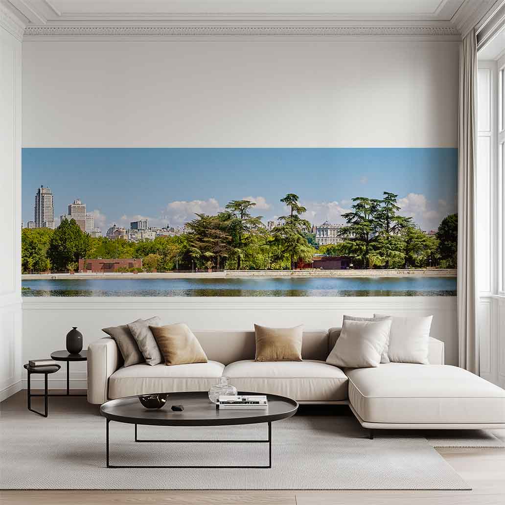 Skyline de Madrid: lago de la Casa de Campo