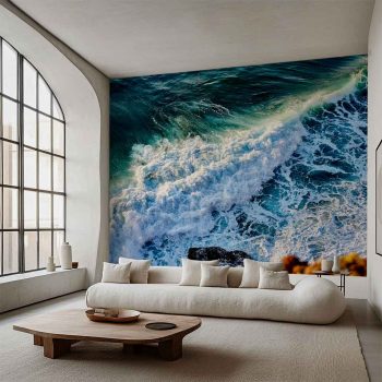 Escenario 7 de Olas rompiendo al atardecer