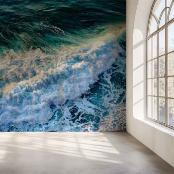 Escenario 2 de Olas rompiendo al atardecer