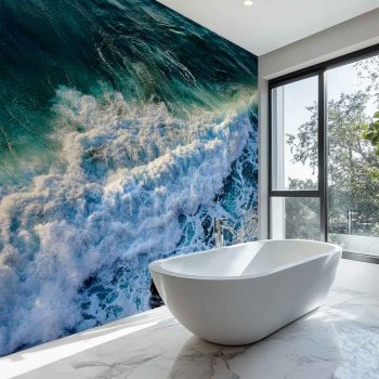 Escenario 3 de Olas rompiendo al atardecer